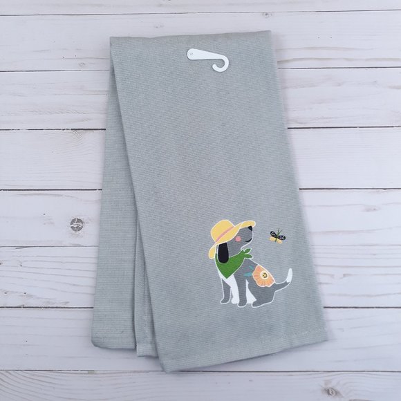 Kitchen Towel Dual Purpose Cool Dog Gray - Picture 3 of 3